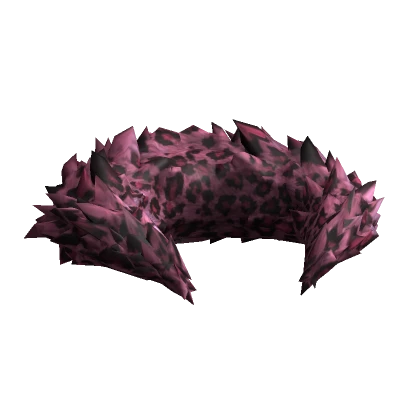 Magenta Leopard Neck Fur Collar