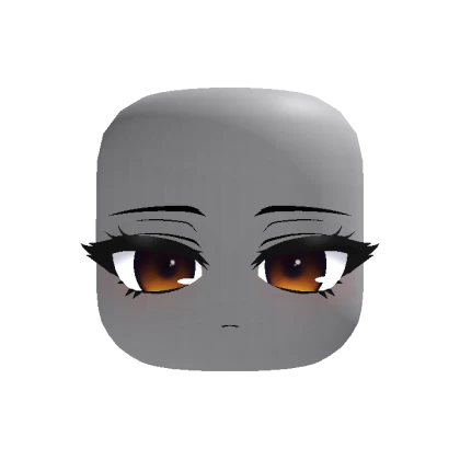 Animated Cute Tired Chibi Face - Orange