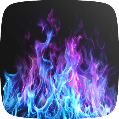 Cool Icy Blue Purple Fire Gamer Flames Background