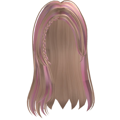 Y2K Braided Bang Mermaid Gyaru Hair Blonde w Pink