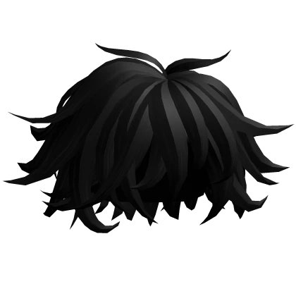 Messy grunge curly black hair