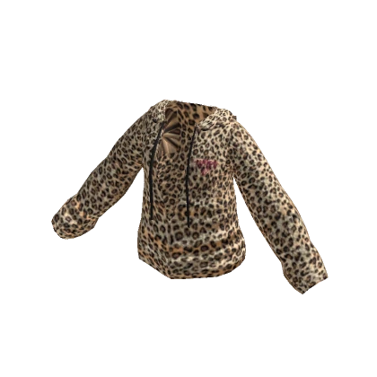 Gyaru cheetah print zip-up jacket