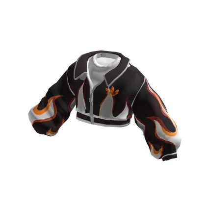 adidas Black and White Jacket with Flames