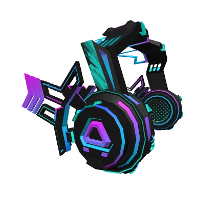 Neon EDM Grunge Cyber Headphones 