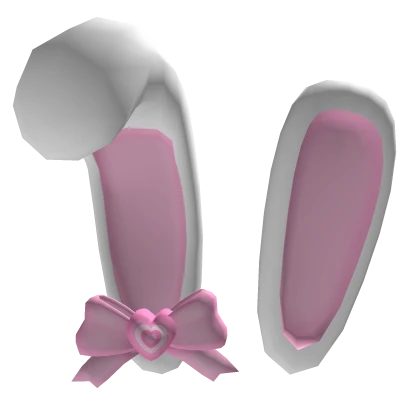 Cute adorable Easter bunny pink ears with bow 