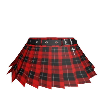 Chibi Doll Goth Skirt - Plaid Red