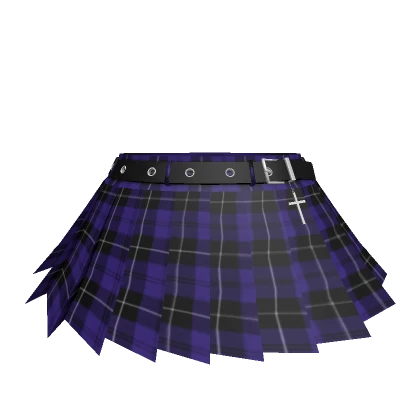 Chibi Doll Goth Skirt - Plaid Purple