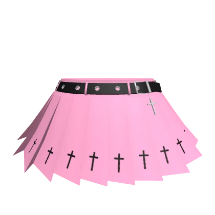 Chibi Doll Goth Skirt - Pink Cross