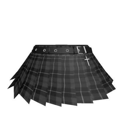 Chibi Doll Goth Skirt - Plaid Gray