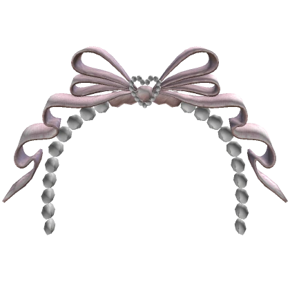 Princess Pearl Headband w Pink Bow