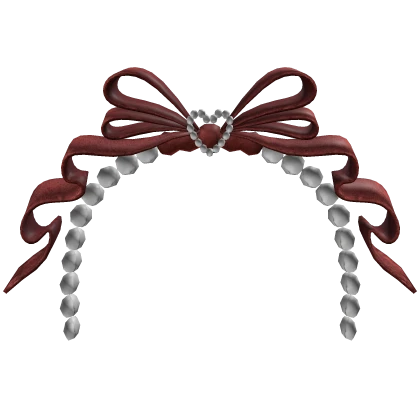 Princess Pearl Headband w Red Bow