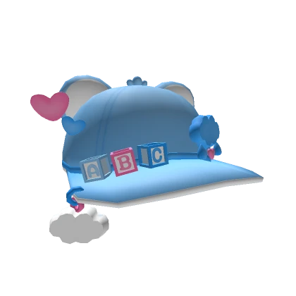 Kawaii Blushing Buddy Bears Cute Cap in Blue