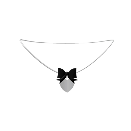 ♡ 1.0 black bow heart necklace