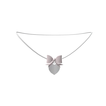 ♡ 1.0 pink bow heart necklace