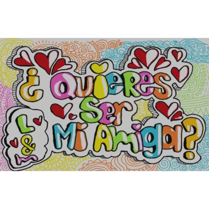 Quieres ser mi amiga? Cartulina 