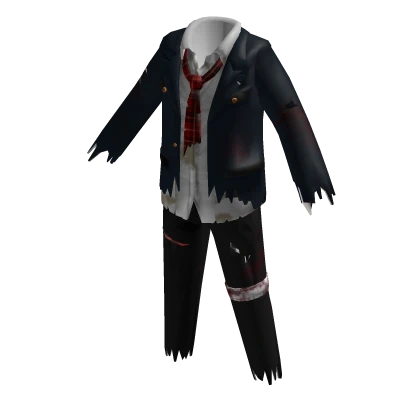 ✨ Halloween Zombie Bloody School Uniform Navy