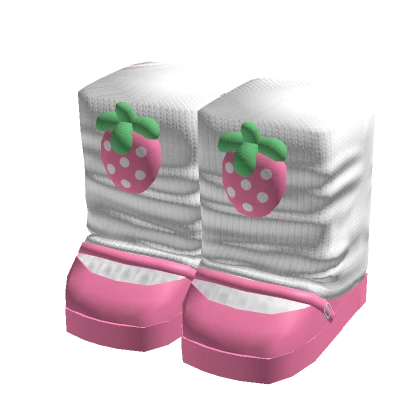 Pink Strawberry Leg Warmers with Doll Shoes 3.0