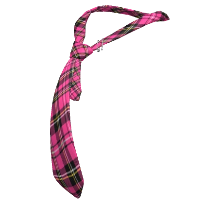 Chibi Doll Y2K Pink Tartan Plaid Loose Tie