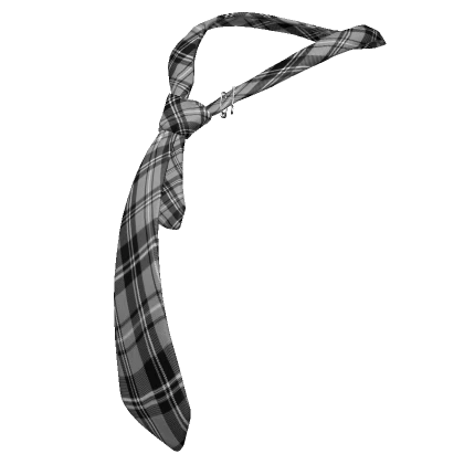 Chibi Doll Y2K Grey Tartan Plaid Loose Tie