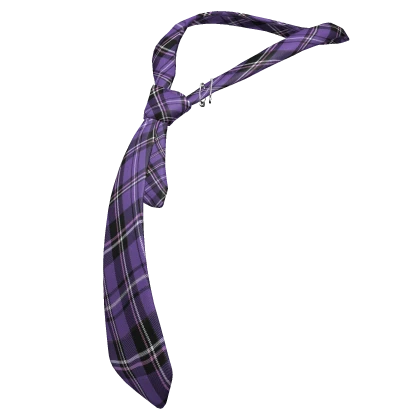 Chibi Doll Y2K Purple Tartan Plaid Loose Tie
