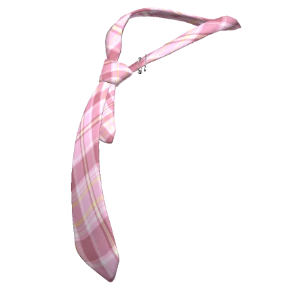 Chibi Doll Y2K Baby Pink Tartan Plaid Loose Tie