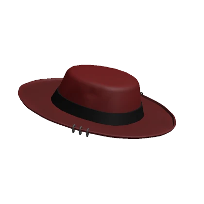 [V3] Crimson Pierced Wide Brim Hat