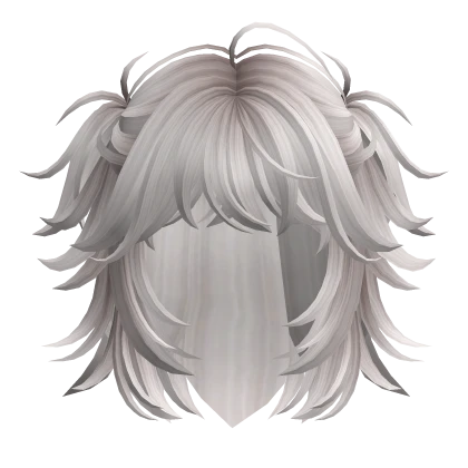 Silver Fluffy Half-Up Pigtails