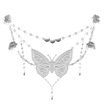 Luxury Butterfly Necklace (White)