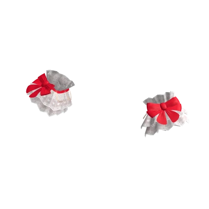 Cute Lace Cuffs with Big Bow and Pearls - Red