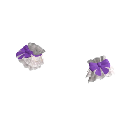 Cute Lace Cuffs with Big Bow and Pearls - Purple