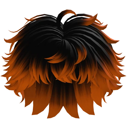 Black and Orange Fluffy Messy Hair