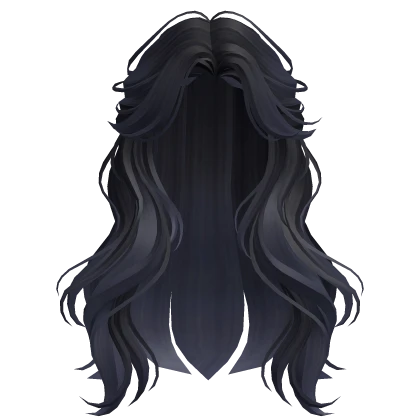 Blue Black Half-Up Wavy Hair