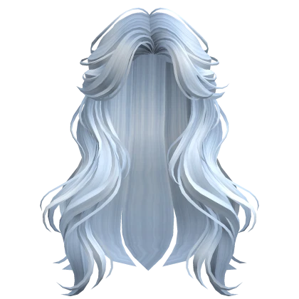 Sky Blue Half-Up Wavy Hair