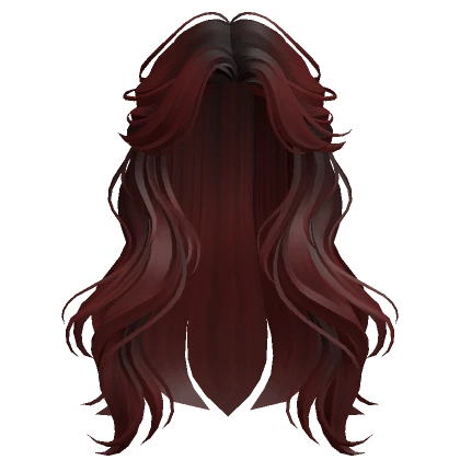 Dark Red Half-Up Wavy Hair