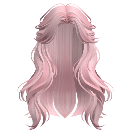 Pink Half-Up Wavy Hair