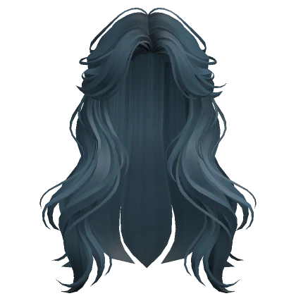 Blue Half-Up Wavy Hair