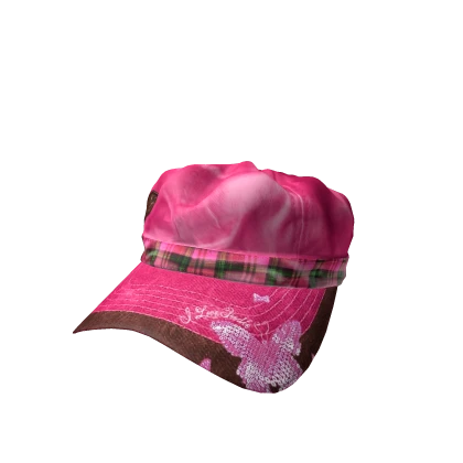 Butterfly Velour Cap | Berry Pink