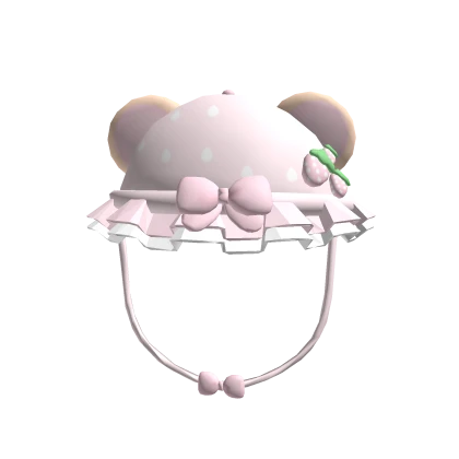 ♡ kawaii pink strawberry bear hat blonde