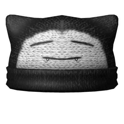 Knitted Sleepy Cat Beanie