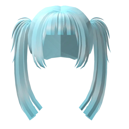 cute blue pigtails