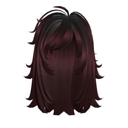 Messy Side Sweep Emo Scene Hair in Black