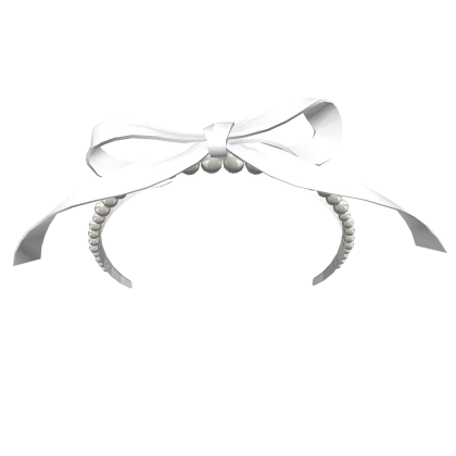 white princess pearl headband with satin ribbon