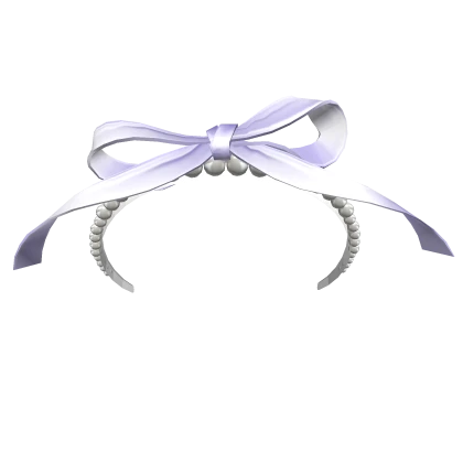 purple princess pearl headband with satin ribbon