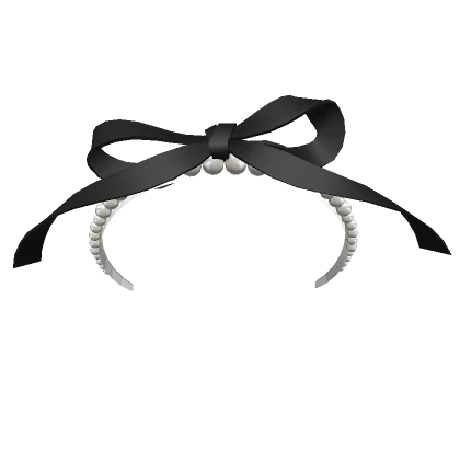 black princess pearl headband with satin ribbon