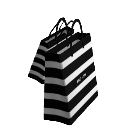 Holdable Makeup Striped Shopping Bag - Left