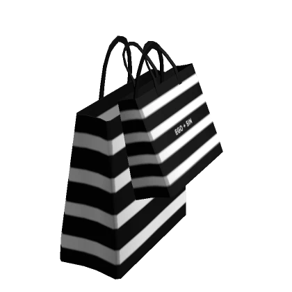 Holdable Makeup Striped Shopping Bag - Right