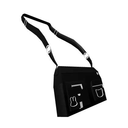 ♡ kitty bunny school bag in black 1.0