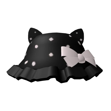 ♡ ruffled kitty bucket hat in black
