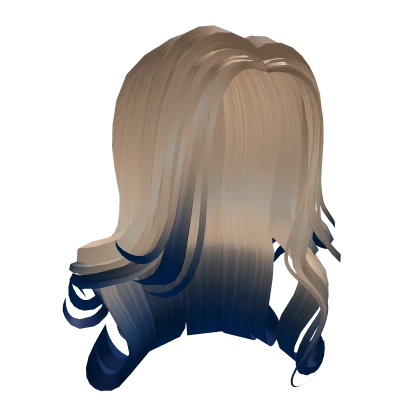 Blonde to Dark Blue Ombre Soft Long Flowing Curls