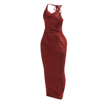 Red Silk Maxi Slip Dress